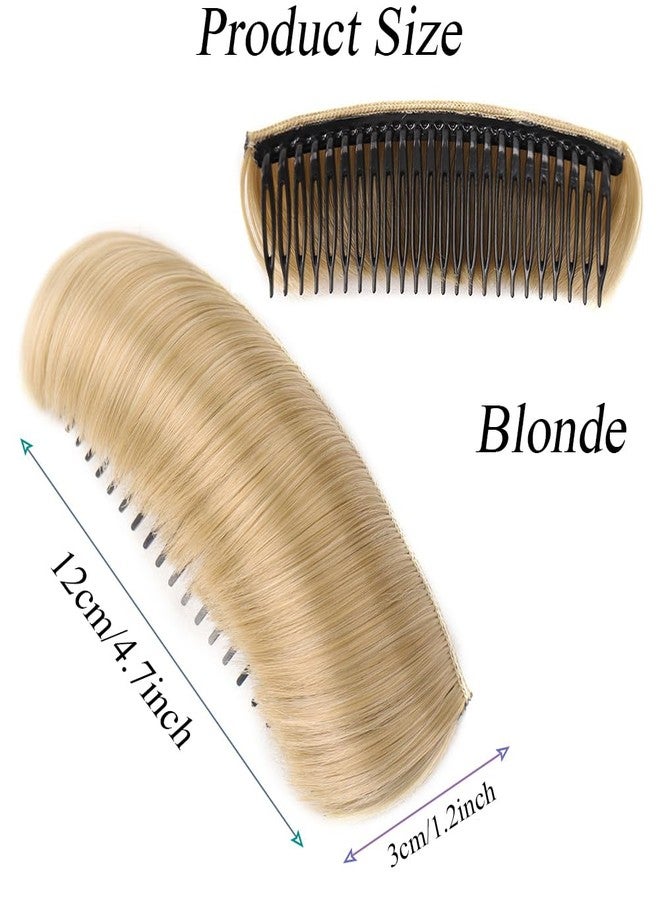 VANTOBEST 2PCS Women’s Blonde Hair Pads Invisible False Hair Bump Clip Volume Hair Base Increased Hair Comb Fluffy Hair Pad Styling Insert Tool (Blonde) - Image 2